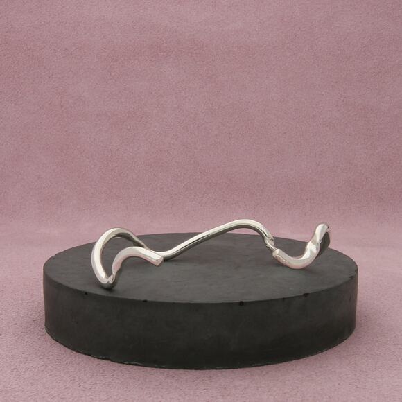 sterling silver wavy twisted cuff bracelet size 6.75in - Picture 3 of 3